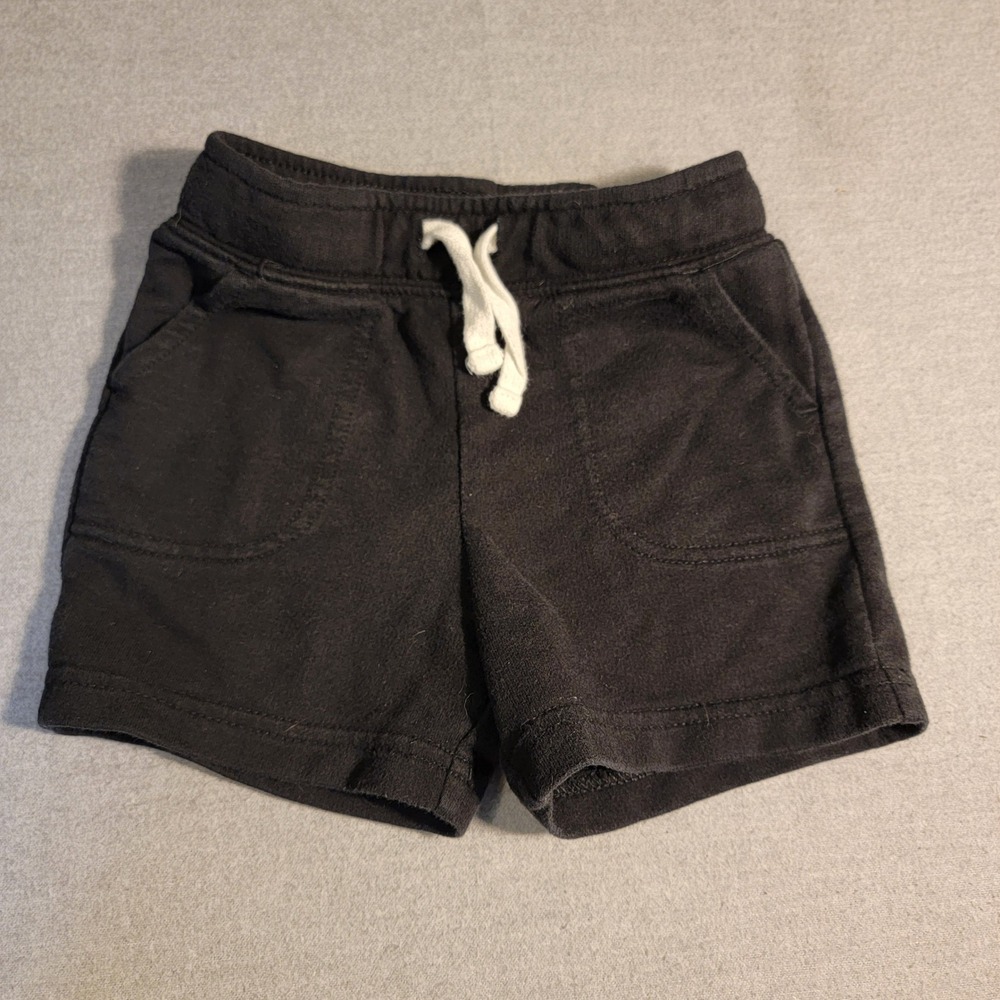 Cat & Jack Knit Shorts Kids 18M Black Excellent Drawstring Pockets 622